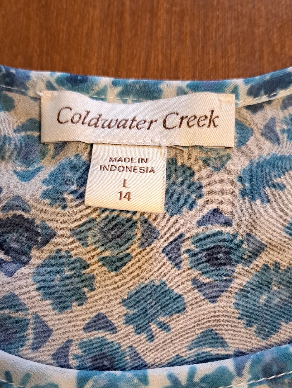 Colwater Creek Sheer Top L 14 Ptp 21" - Picture 2 of 3